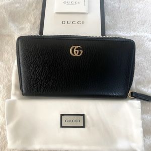 BRAND NEW Authentic Gucci Black GG Logo Leather Wallet